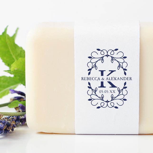 Tampons Encreurs Ornement de monogramme de mariage sophistiqué, ini (Créateur téléchargé)