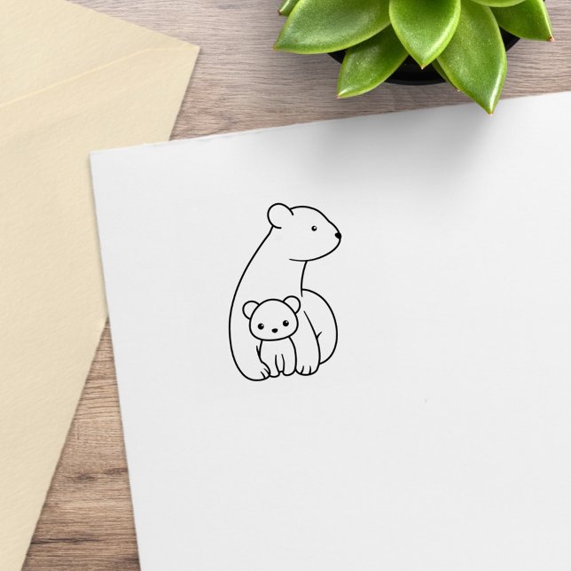 Tampons Encreurs Ours polaires : mère et ourson 1x1 (Créateur téléchargé)