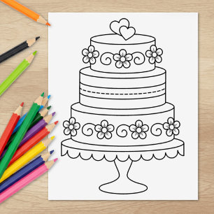 Tampons Encreurs Page de coloration de gâteau Mariage hiérarchisé