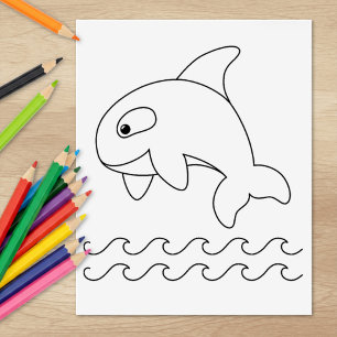 Tampons Encreurs Page de coloriage de baleine orque