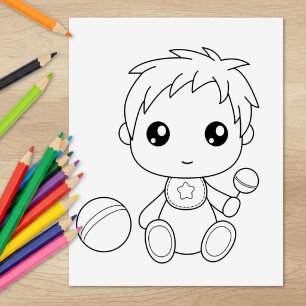 Tampons Encreurs Page de coloriage de combinaison pour bébé garçon