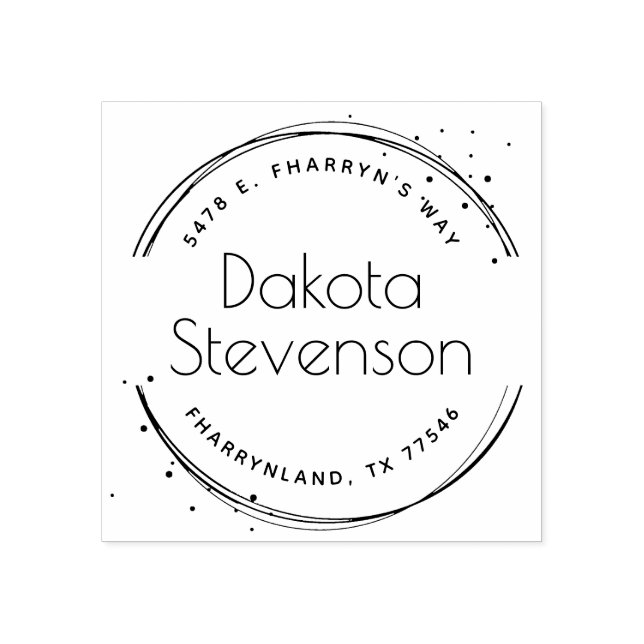 Tampons Encreurs Paint Splat Créez votre propre adresse ronde Abstr (Impression)