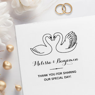 Tampons Encreurs Paire de Swans Mariage Anniversaire Merci
