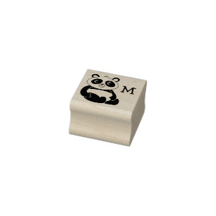 Tampons Encreurs Panda Bear Cute Monogramme initial