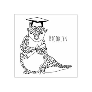 Tampons Encreurs Pangolin mignon diplômé dessin animé