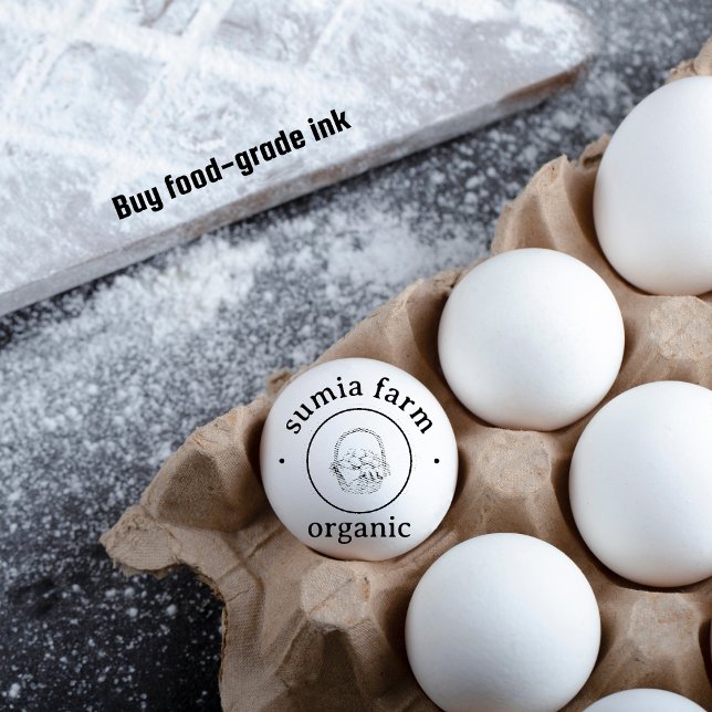 Tampons Encreurs Panier personnalisé d'oeufs Timbre rustique (Organic Egg Stamp)
