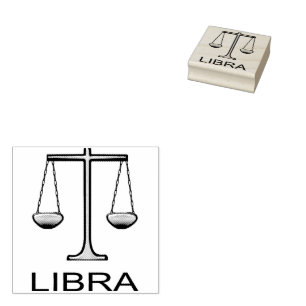 Tampons Encreurs Panneau étoile Balance dorée de Libra