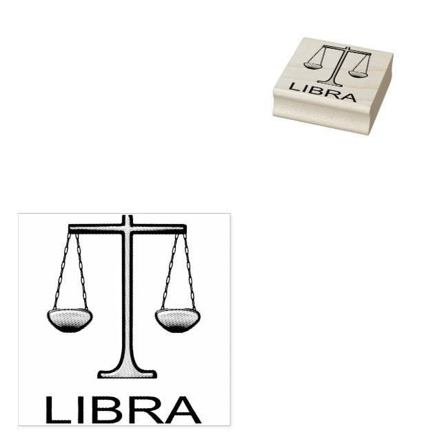 Tampons Encreurs Panneau étoile Balance dorée de Libra (Tamponné)