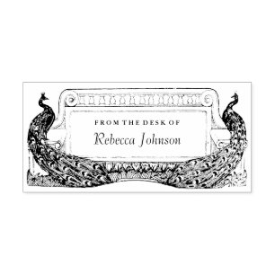 Tampons Encreurs Papier ou étiquette aux paons Art Nouveau