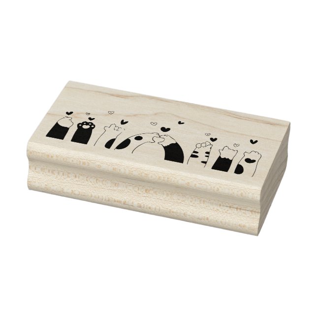 Tampons Encreurs Pâtes et coeurs de chat (Tampon)