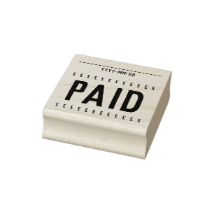 Tampons Encreurs "Payé" + Symbole Pound Timbre en caoutchouc
