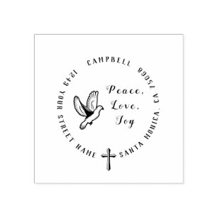 Tampons Encreurs Peace Love Joy   Christian Dove Adresse de retour