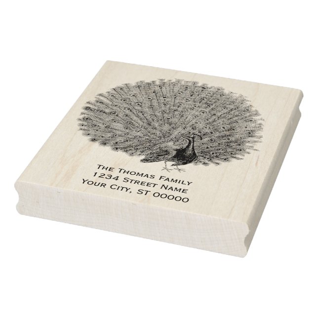 Tampons Encreurs Peacock Montrant Ses Plumes Adresse De Retour (Tampon)