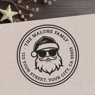 Tampons Encreurs Père Noël cool en lunettes de soleil Adresse de re