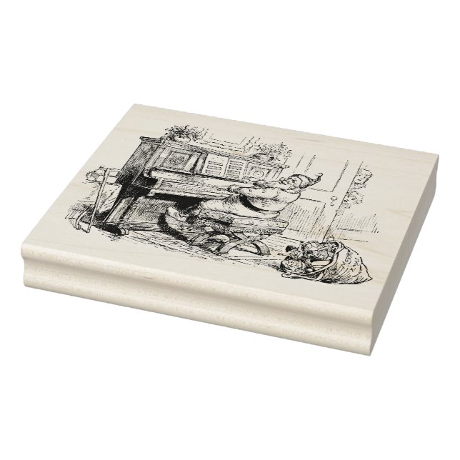 Tampons Encreurs Père Noël Jouer Piano Noël matin (Tampon)