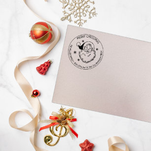 Tampons Encreurs Père Noël Joyeux Noël, Famille Adresse de retour