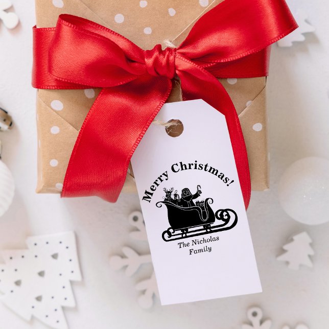 Tampons Encreurs Père Noël, Reindeer Dans Sleigh Noël Nom De Famill (Créateur téléchargé)