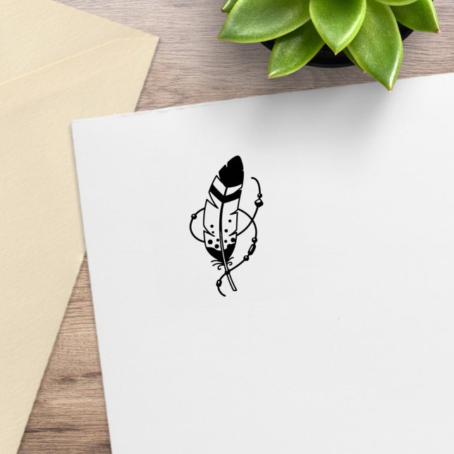 Tampons Encreurs Perles de plume Tribal Boho Amulet 1x1 (Créateur téléchargé)