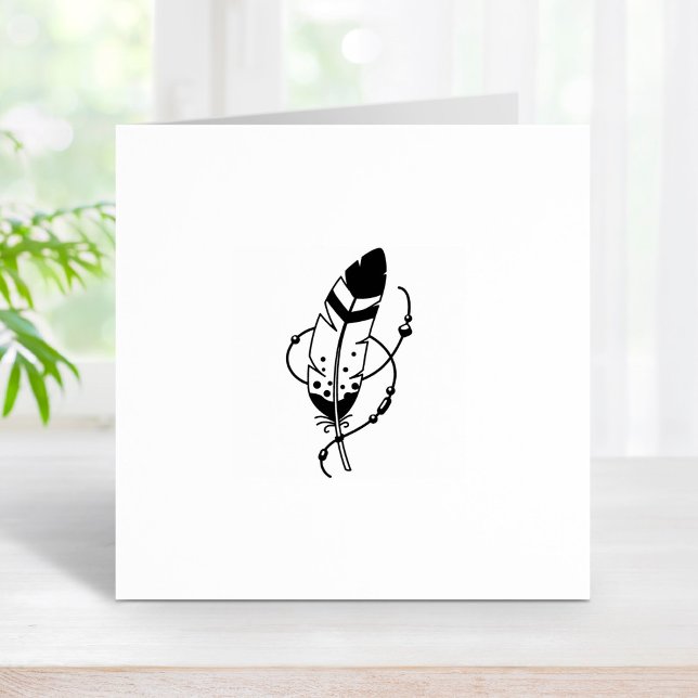 Tampons Encreurs Perles de plume Tribal Boho Amulet 1x1 (Créateur téléchargé)