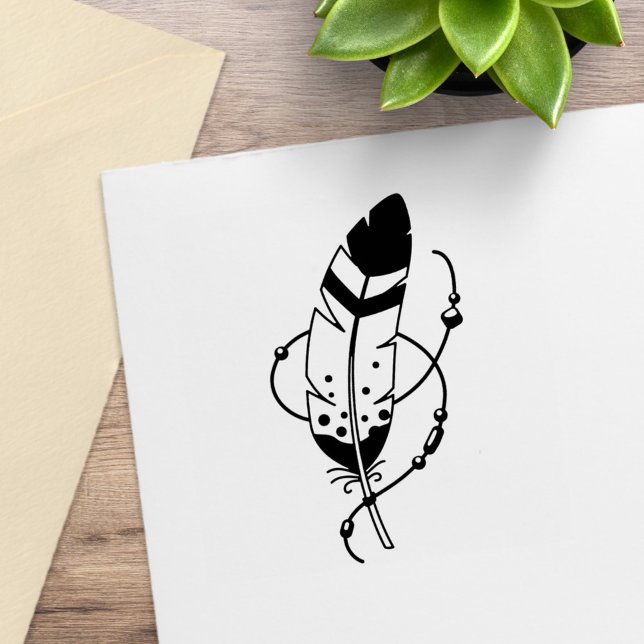 Tampons Encreurs Perles de plumes Boho Amulet Tribal (Créateur téléchargé)