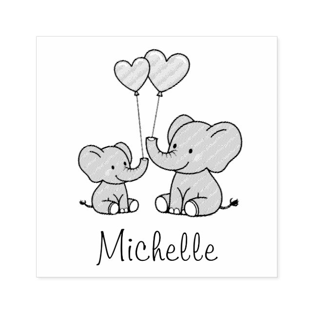 Tampons Encreurs Personalized Elephant Silhouette (Impression)