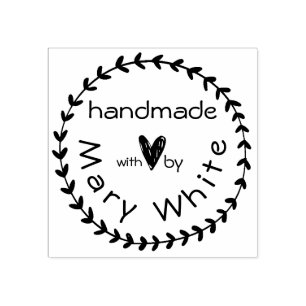 Tampons Encreurs Personnalisé À La Main Avec L'Amour Wreath Heart