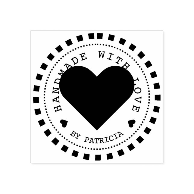 Tampons Encreurs Personnalisé Coeur fait main avec nom d'amour (Impression)