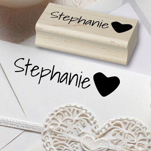 Tampons Encreurs Personnalisé Cute Simple Heart Name Custom Word (Créateur téléchargé)