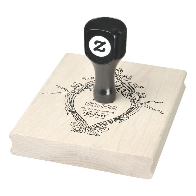 Tampons Encreurs Personnalisé Enregistrer la date ART DECO Gatsby S (Tampon)