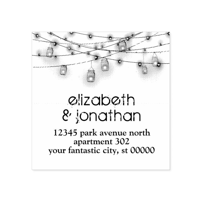 Tampons Encreurs Personnalisé Rustic Mason Jars Mariage Adresse de  (Impression)