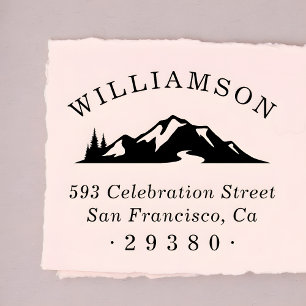 Tampons Encreurs Personnalisé Rustic Mountain Nom de famille Adress