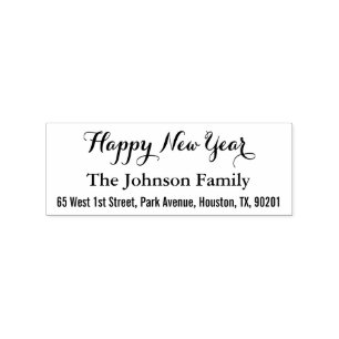 Tampons Encreurs Personnalisée Elegant Happy New Year Return Adres