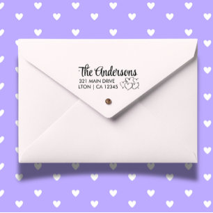 Tampons Encreurs Personnaliser la famille Coeurs Script Retourner l