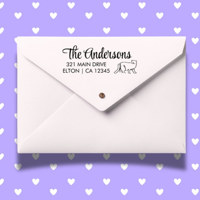 Tampons Encreurs Personnaliser l'adresse de retour du script de cha (Create heartfelt mail with a Personalize Cat Script Return Address Rubber Stamp)