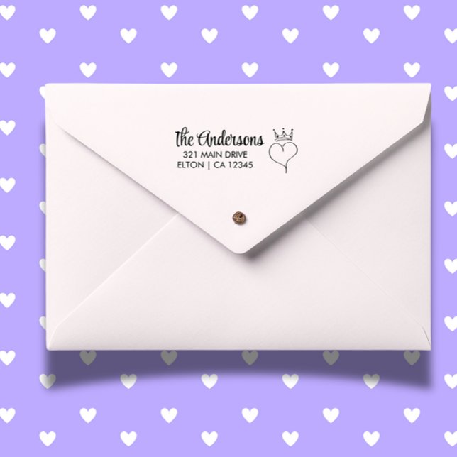 Tampons Encreurs Personnaliser l'adresse de retour du script de coe (Add a heartfelt touch to your mail with a Personalize Heart Script Return Address Rubber Stamp)