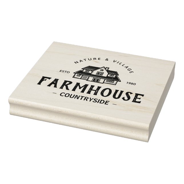 Tampons Encreurs Personnaliser Logo Vintage Moderne Farmhouse (Tampon)