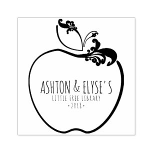 Tampons Encreurs peu de timbre de pomme de flourish de bibliothèqu