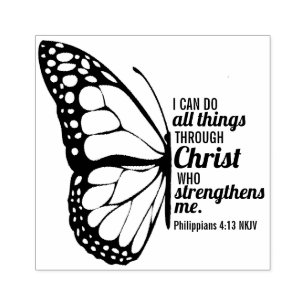 Tampons Encreurs Philippiens 4:13 Papillon Écriture dans la Bible 