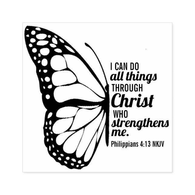 Tampons Encreurs Philippiens 4:13 Papillon Écriture dans la Bible  (Impression)