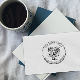 Tampons Encreurs Photo de chien personnalisée avec adresse de retou