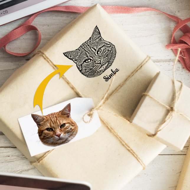 Tampons Encreurs Photo personnalisée de chat, animal de compagnie (Créateur téléchargé)