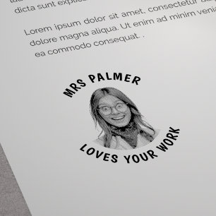 Tampons Encreurs Photo personnalisée du visage de l'enseignant appr