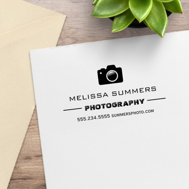 Tampons Encreurs Photographie de caméra - Photographe Coordonnées (Créateur téléchargé)