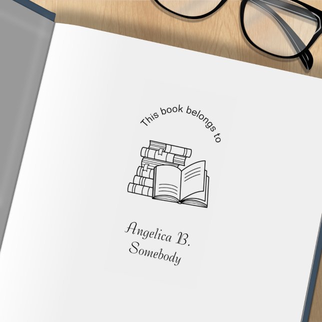 Tampons Encreurs Pile de livres et livre ouvert - Plaque de livres (Créateur téléchargé)