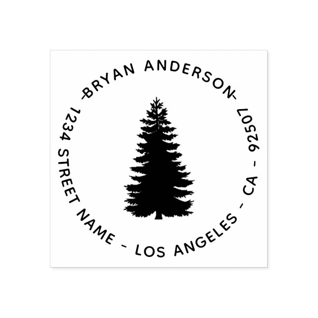 Tampons Encreurs Pine Tree Adresse de retour Timbre en caoutchouc (Impression)