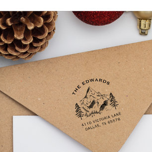 Tampons Encreurs Pine-tree Winter Mountain Family Adresse de retour
