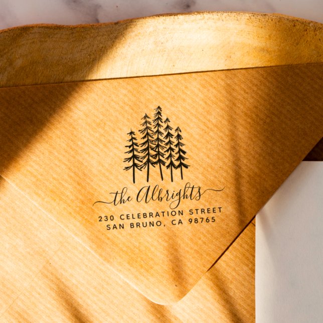 Tampons Encreurs Pines Custom Nom de famille Signature Adresse de r (Créateur téléchargé)