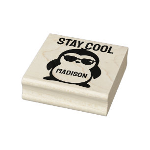 Tampons Encreurs Pingouin cool de nom personnalisé