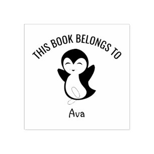 Tampons Encreurs Pingouin joyeux Ce livre appartient à Nom