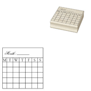 Tampons Encreurs Planificateur de calendrier mensuel
